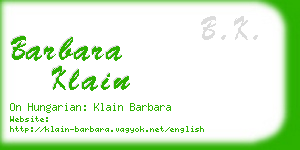 barbara klain business card